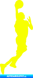 Samolepka Basketbal 007 pravá Fluorescentní žlutá