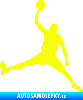Samolepka Basketbal 016 levá Fluorescentní žlutá