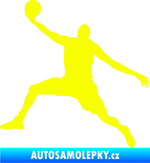 Samolepka Basketbal 002 levá Fluorescentní žlutá
