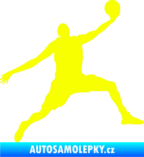 Samolepka Basketbal 002 pravá Fluorescentní žlutá