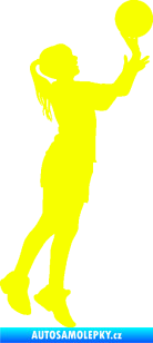 Samolepka Basketbal 018 pravá basketbalistka Fluorescentní žlutá