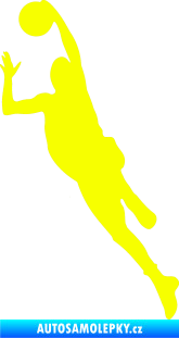 Samolepka Basketbal 003 levá Fluorescentní žlutá