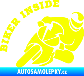 Samolepka Biker inside 002 pravá motorkář Fluorescentní žlutá