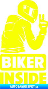 Samolepka Biker inside 003 pravá motorkář Fluorescentní žlutá