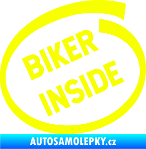 Samolepka Biker inside 005 nápis Fluorescentní žlutá