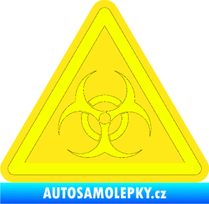 Samolepka Biohazard barevný trojúhelník Fluorescentní žlutá