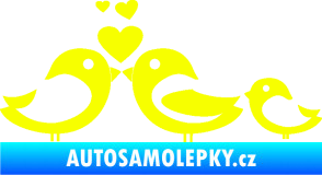 Samolepka Bird family 001 rodina v autě Fluorescentní žlutá