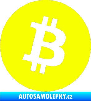 Samolepka Bitcoin 001 Fluorescentní žlutá