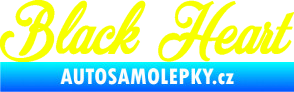 Samolepka Black Heart nápis Fluorescentní žlutá
