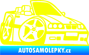 Samolepka BMW e30 cabrio karikatura pravá Fluorescentní žlutá