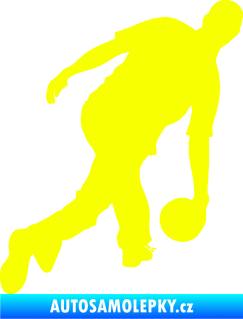 Samolepka Bowling 003 pravá hráč Fluorescentní žlutá