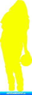 Samolepka Bowling 004 pravá hráčka Fluorescentní žlutá