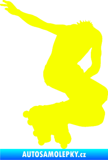 Samolepka Bruslař 005 pravá Fluorescentní žlutá