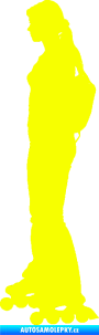 Samolepka Bruslařka 003 levá Fluorescentní žlutá