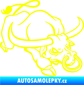 Samolepka Býk 014 pravá rozzuřený Fluorescentní žlutá