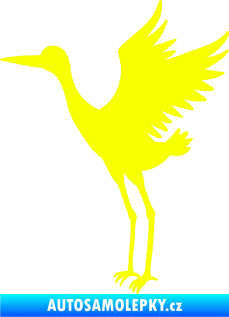 Samolepka Čáp 003 levá Fluorescentní žlutá