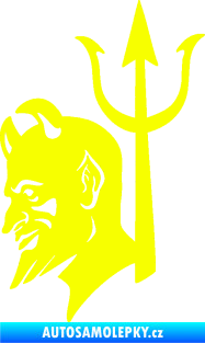 Samolepka Čert 003 levá s vidlemi Fluorescentní žlutá