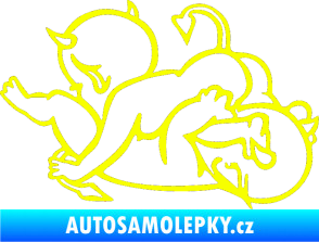 Samolepka Čertíci 002 pravá Fluorescentní žlutá