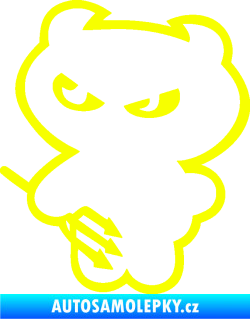 Samolepka Čertík rošťák 001 levá s vidlemi Fluorescentní žlutá