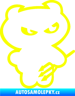 Samolepka Čertík rošťák 001 pravá s vidlemi Fluorescentní žlutá
