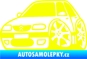 Samolepka Citroen saxo karikatura levá Fluorescentní žlutá