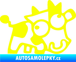 Samolepka Crazy cow pravá Fluorescentní žlutá