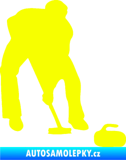 Samolepka Curling 001 pravá Fluorescentní žlutá