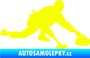 Samolepka Curling 003 pravá Fluorescentní žlutá