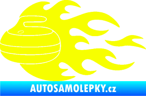 Samolepka Curling 005 levá kámen Fluorescentní žlutá