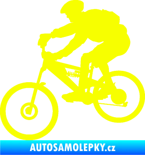 Samolepka Cyklista 009 levá horské kolo Fluorescentní žlutá