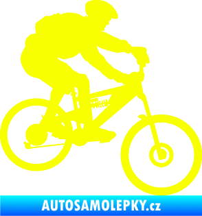 Samolepka Cyklista 009 pravá horské kolo Fluorescentní žlutá