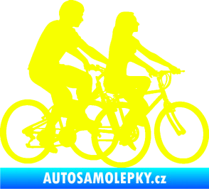 Samolepka Cyklisté 001 pravá pár Fluorescentní žlutá