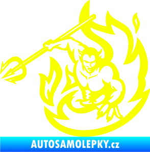 Samolepka Ďábel 002 levá s vidlemi Fluorescentní žlutá