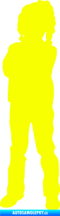 Samolepka Děti silueta 009 levá holčička Fluorescentní žlutá
