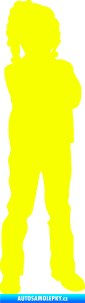 Samolepka Děti silueta 009 pravá holčička Fluorescentní žlutá