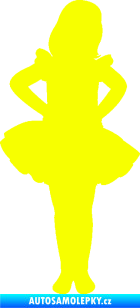 Samolepka Děti silueta 011 pravá holčička tanečnice Fluorescentní žlutá