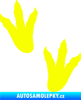 Samolepka Dinosaurus stopy 001 levá Fluorescentní žlutá