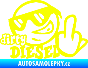 Samolepka Dirty diesel smajlík Fluorescentní žlutá