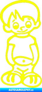 Samolepka Dítě v autě 007 pravá kluk frajer Fluorescentní žlutá
