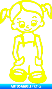 Samolepka Dítě v autě 008 pravá holka v kapsáčích Fluorescentní žlutá