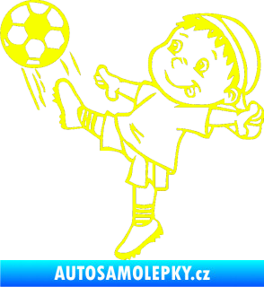 Samolepka Dítě v autě 022 levá fotbalista Fluorescentní žlutá