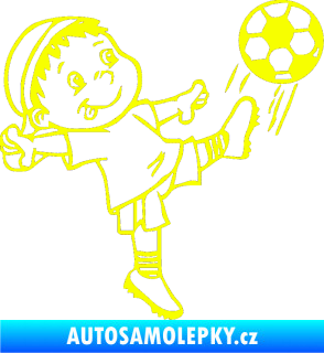 Samolepka Dítě v autě 022 pravá fotbalista Fluorescentní žlutá