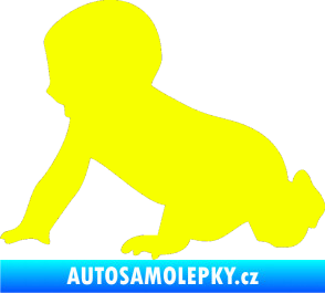 Samolepka Dítě v autě 025 levá miminko silueta Fluorescentní žlutá