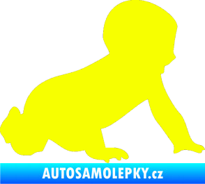Samolepka Dítě v autě 025 pravá miminko silueta Fluorescentní žlutá