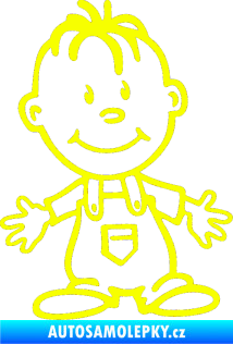 Samolepka Dítě v autě 028 pravá chlapec Fluorescentní žlutá