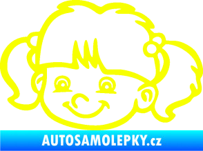 Samolepka Dítě v autě 035 levá holka hlavička Fluorescentní žlutá