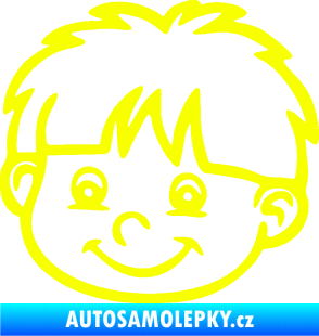 Samolepka Dítě v autě 036 levá chlapec hlavička Fluorescentní žlutá
