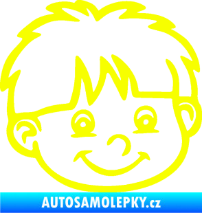 Samolepka Dítě v autě 036 pravá chlapec hlavička Fluorescentní žlutá