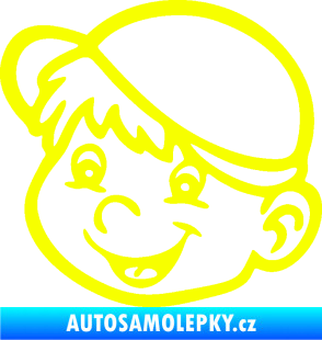 Samolepka Dítě v autě 038 levá kluk hlavička Fluorescentní žlutá