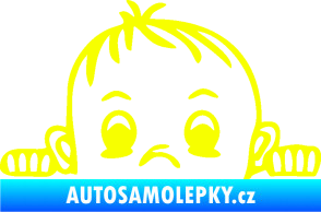 Samolepka Dítě v autě 045 levá chlapeček hlavička Fluorescentní žlutá